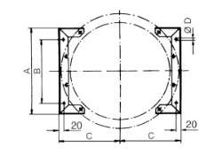 Picture of Maico FU 30 - 2 Stück Befestigungsfuß zur Montage von Ventilatoren EZL/DZL und EZR/DZR an Wänden, Decken oder auf Konsolen, DN 300 - Art.-Nr.: 0036.0071