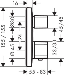 Picture of HANSGROHE Ecostat E Thermostat Unterputz für 2 Verbraucher,  15708000