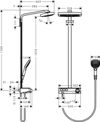 Picture of HANSGROHE Raindance Select E 300 3jet ST Showerpipe,  27127000