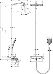 Picture of HANSGROHE Raindance Select E 360 1jet Showerpipe Wanne,  27113000