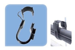 Picture of Aspen Pumps KUNSTSTOFF ROHRSCHELLE ROHR Ø38 & Ø54 MM BEFESTIGUNG M8 - 1 STÜCK = 1 BLISTER , alte Kode : LAC-315, Art.Nr. :ASP-3415-000