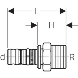 Picture of Geberit Mepla Übergang mit Aussengewinde, DN 40, d 50 mm, Art.-Nr. 606.537.00.5