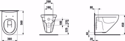 Bild von Laufen MODERNA R - Wand-WC 'rimless/comfort', Tiefspüler, ohne Spülrand, 049 perga, 560 x 360 x 410, Art.Nr. : H8215460490001