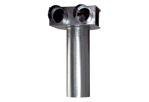 Picture of Maico Winkel MF-WLF100/63/63 Winkel zum 90° Übergang von 2 Flexrohren MF-F63 auf Ventil DN 100, 70 mm hoch, Stutzenlänge 300 mm, Art.Nr. : 0018.0071