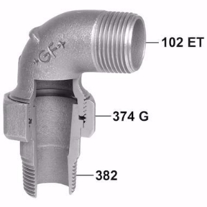 Picture of +GF+ 103 Winkelverschraubung, kegelig dichtend, Dimension ″: 1", Art.Nr.: 770103206