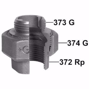 Picture of +GF+ 332 Verschraubung, flach dichtend, Dim. Rp/G ″: 1 1/4, Art.Nr.: 770332107