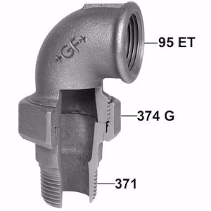 Picture of +GF+ 97 Winkelverschraubung, flach dichtend, ISO/EN UA2, Dimension ″: 1/2", Art.Nr.: 770097204