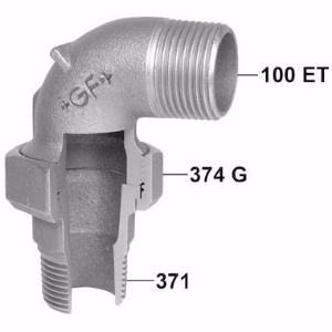 Picture of +GF+ 101 Winkelverschraubung, flach dichtend, Dimension ″: 3/4", Art.Nr.: 770101205