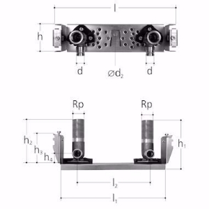 Picture of +GF+ iFIT Armaturenplatte Stahl für GIS Profil, d mm: 16/20, Art.Nr.: 762101240