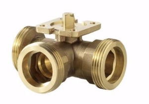 Picture of Sauter Dreiweg Regel-Kugelhahn mit Aussengewinde PN40 DN15 kvs=2.5 - Art.-Nr.: BKRA015F330