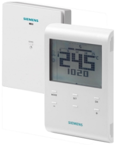 Picture of Siemens Drahtloser Raumthermostat mit Auto-Zeitschaltprogramm, inkl. Empfänger, Art.Nr.: RDE100.1RFS