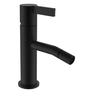 Picture of Laufen Armaturen - Bidetmischer, Ausladung 110 mm, Festauslauf, mit Ablaufventilhebel, ohne Ablaufventil, PVD Titanschwarz matt , Art.Nr. : H3413310811031