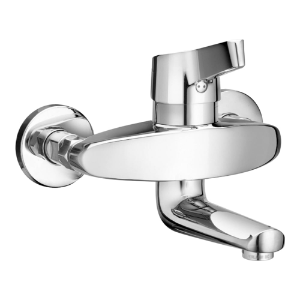 Picture of Laufen Armaturen -Similor, Wand-Waschtischmischer, Ausladung 175 mm, Anschlussdistanz 153 mm, Schwenkauslauf, mit Verschraubungen WI501824100000, Art.Nr. : HF501824100000