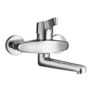 Picture of Laufen Armaturen - Wand-Waschtischmischer, Ausladung 225 mm, Anschlussdistanz 153 mm, Schwenkauslauf, ohne Verschraubungen , Art.Nr. : HF501825100030