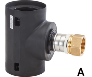 Picture of +GF+ COOL-FIT 2.0 Übergangs-T90° PE/Messing Mit Innengewinde Rp, d mm: 140, Art.Nr.: 738954066