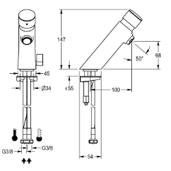 Picture of KWC F3S-Mix F3SM1008 Selbstschluss-Standbatterie mit Rückflussverhinderer:ja, Drucklos:nein, mit Filter:ja, Art.Nr. : 2030049136