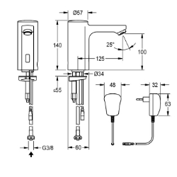 Picture of KWC F5E F5EV1006 Elektronik-Standventil mit Rückflussverhinderer:nein, Berechnungsdurchfluss Trinkwasser:0.1 l/s, A3000 open-kompatibel:nein, Art.Nr. : 2030039436