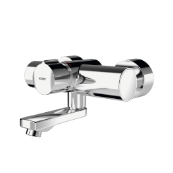 Picture of KWC F5S-Mix F5SM1004 Selbstschluss-Wandbatterie mit Rückflussverhinderer:ja, Berechnungsdurchfluss Trinkwasser:0.07 l/s, Berechnungsdurchfluss Warmwasser:0.07 l/s, Art.Nr. : 2030032992