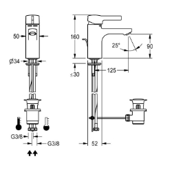Picture of KWC F5L-Mix F5LM1035 Einhebel-Standbatterie mit Rückflussverhinderer:nein, Drucklos:nein, mit Filter:ja, Art.Nr. : 2030066468