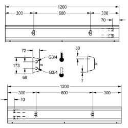 Picture of KWC AQFU0216 Armatureneinheit Zirkulation:nein, Armatur:für separaten Duschkopf, Hygienespülung:nein, Art.Nr. : 2030064892