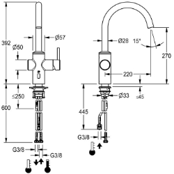 Picture of KWC F5LME F5LME002 Küchenarmatur Drucklos:ja, mit Filter:ja, Funktionsprinzip:manuell, Art.Nr. : 2030061065