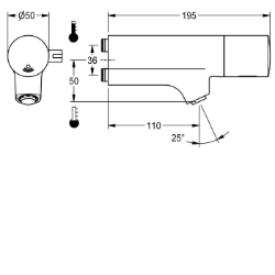 Picture of KWC F5E-Mix F5EM1015 Elektronik-Waschplatzbatterie mit Rückflussverhinderer:ja, A3000 open-kompatibel:nein, Voreinstellung Hygienespülung:24 Stunden nach der letzten Betätigung, Art.Nr. : 2030058995