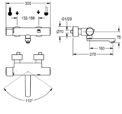 Picture of KWC F5E-Therm F5ET1003 Elektronik-Thermostatbatterie mit Rückflussverhinderer:ja, Berechnungsdurchfluss Trinkwasser:0.07 l/s, Berechnungsdurchfluss Warmwasser:0.07 l/s, Art.Nr. : 2030032983