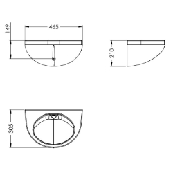 Picture of KWC VR99-081 Waschtisch Becken: Höhe:210 mm, Becken: Tiefe:250 mm, Becken: Breite:339 mm, Art.Nr. : 2030053464