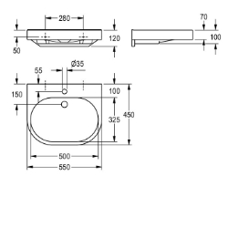 Picture of KWC VARIUScare ANMW503 Waschtisch barrierefrei Typ des Beckens:Waschbecken, Beckenposition:mittig, Art.Nr. : 2030020961