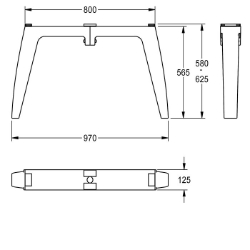 Picture of KWC FUTURA exklusiv SANW0119 Brückenfuß Füllmenge:1, Mengeneinheit:Stück, Art.Nr. : 2030063270