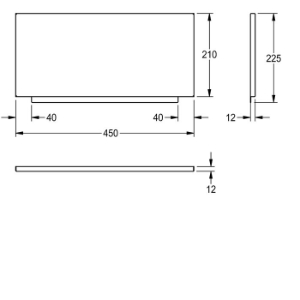 Picture of KWC ANIMA SB450 Rückwand Material:Edelstahl, Materialtyp:1.4301 Chromnickelstahl V2A, Materialstärke:0.9 mm, Art.Nr. : 2000100338