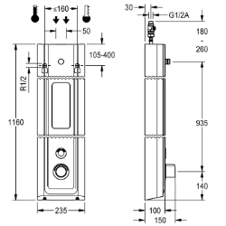 Picture of KWC F5ET2026 Duschpaneel MIRANIT Zusätzliche Verbindungen:nein, mit Rückflussverhinderer:ja, Zirkulation:nein, Art.Nr. : 2030056574