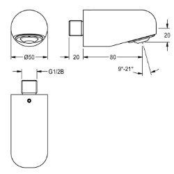 Picture of KWC MÜNCHEN SHMU0012 Duschkopf Nennweite:DN 15, Einstellbarer Neigungswinkel:ja, Art:Duschkopf, Art.Nr. : 2030055723