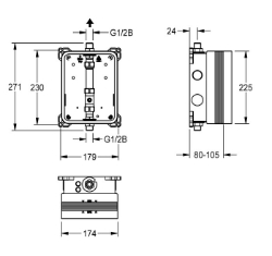 Picture of KWC F3BV2001 Rohbauset Anwendung:duschen, Barrierefrei:nein, Ausführung Einbauarmatur:Einbauteil, Art.Nr. : 2030040069