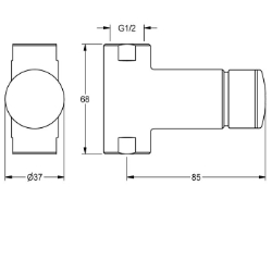 Picture of KWC F3SV2004 Selbstschluss-Durchgangsventil Zusätzliche Verbindungen:nein, mit Rückflussverhinderer:nein, Berechnungsdurchfluss Trinkwasser:0.15 l/s, Art.Nr. : 2030037525