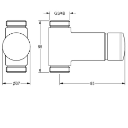 Picture of KWC F3S F3SV2002 Selbstschluss-Durchgangsventil Zusätzliche Verbindungen:nein, mit Rückflussverhinderer:nein, Berechnungsdurchfluss Trinkwasser:0.15 l/s, Art.Nr. : 2030034415