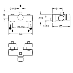 Picture of KWC F5SM2001 Selbstschluss-Wandbatterie Zusätzliche Verbindungen:nein, mit Rückflussverhinderer:ja, Berechnungsdurchfluss Trinkwasser:0.15 l/s, Art.Nr. : 2030032998