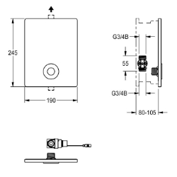 Picture of KWC F5EV2005 Elektronik-Durchgangsventil Zusätzliche Verbindungen:nein, mit Rückflussverhinderer:nein, Ausführung Einbauarmatur:F-Set, Art.Nr. : 2030067748