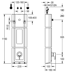 Picture of KWC F5LT2029 Duschpaneel MIRANIT Zusätzliche Verbindungen:nein, mit Rückflussverhinderer:ja, Zirkulation:nein, Art.Nr. : 2030066549