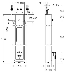 Picture of KWC F5LT2026 Duschpaneel MIRANIT Zusätzliche Verbindungen:nein, mit Rückflussverhinderer:ja, Zirkulation:nein, Art.Nr. : 2030066546