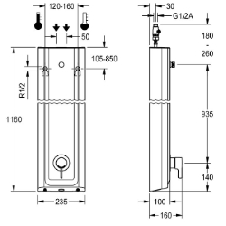 Picture of KWC F5LT2024 Duschpaneel MIRANIT Zusätzliche Verbindungen:nein, mit Rückflussverhinderer:ja, Zirkulation:nein, Art.Nr. : 2030066543