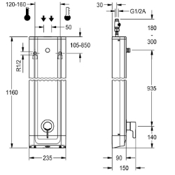 Picture of KWC F5LT2022 Duschpaneel Edelstahl Zusätzliche Verbindungen:nein, mit Rückflussverhinderer:ja, Zirkulation:nein, Art.Nr. : 2030066541