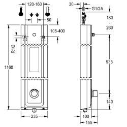 Picture of KWC F5SM2016 Duschpaneel MIRANIT Zusätzliche Verbindungen:nein, mit Rückflussverhinderer:ja, Zirkulation:nein, Art.Nr. : 2030056588