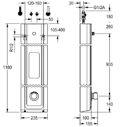 Picture of KWC F5SM2026 Duschpaneel MIRANIT Zusätzliche Verbindungen:nein, mit Rückflussverhinderer:ja, Zirkulation:nein, Art.Nr. : 2030056552