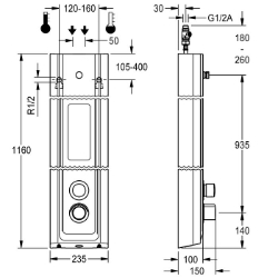 Picture of KWC F5ST2029 Duschpaneel MIRANIT Zusätzliche Verbindungen:nein, mit Rückflussverhinderer:ja, Zirkulation:nein, Art.Nr. : 2030056547