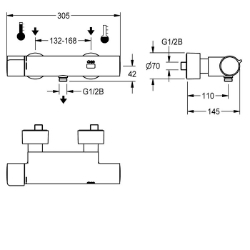 Picture of KWC F5E-Therm F5ET2003 Elektronik-Thermostatbatterie Zusätzliche Verbindungen:nein, mit Rückflussverhinderer:ja, Berechnungsdurchfluss Trinkwasser:0.15 l/s, Art.Nr. : 2030036691