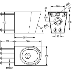Picture of KWC CAMPUS HDTX597 WC Anschlussgröße:DN 55, Material:Edelstahl, Materialtyp:1.4301 Chromnickelstahl V2A, Art.Nr. : 2000100729