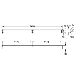 Picture of KWC SATURN BXSV24 Ablage Material:Edelstahl, Materialtyp:1.4301 Chromnickelstahl V2A, Materialstärke:1 mm, Art.Nr. : 2000100088