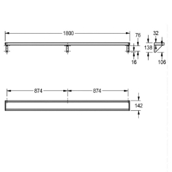 Picture of KWC SATURN BXSV18 Ablage Material:Edelstahl, Materialtyp:1.4301 Chromnickelstahl V2A, Materialstärke:1 mm, Art.Nr. : 2000056950