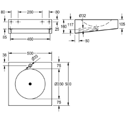 Picture of KWC ANIMA ANMX501 Waschtisch Typ des Beckens:Waschbecken, Beckenposition:mittig, Becken: Höhe:81 mm, Art.Nr. : 2000056774